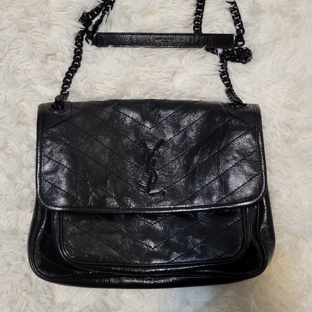 YSL Niki Medium Black Shoulder Bag